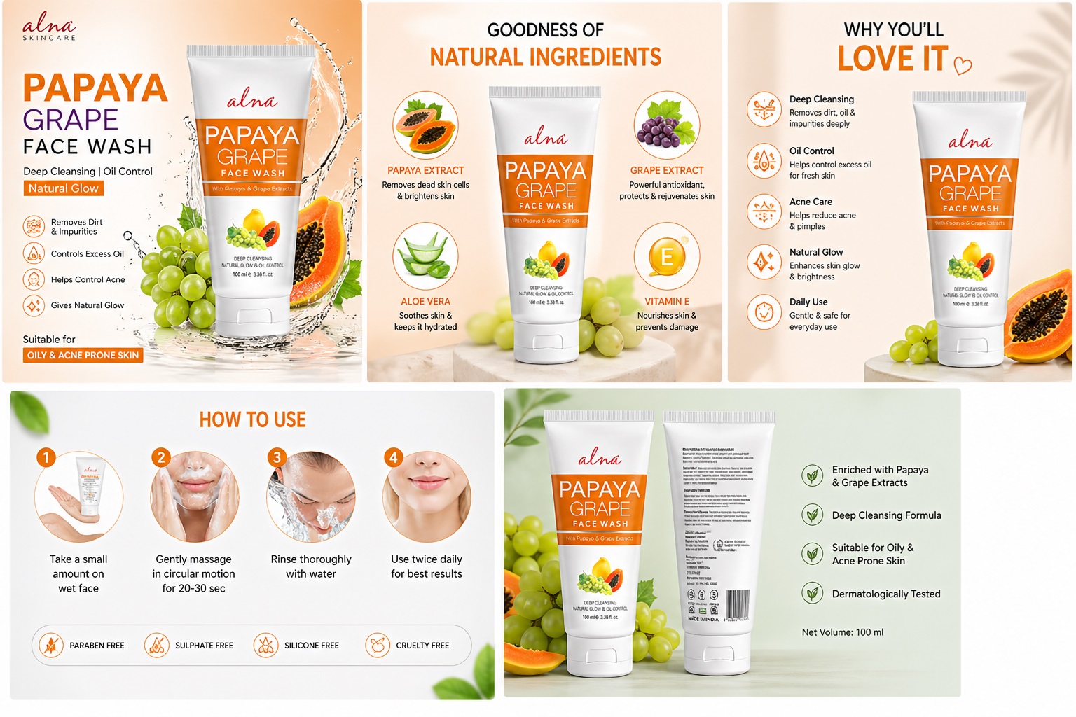 Papaya Grape Face Wash Benefits