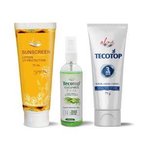 Revamp your skincare routine with our Tecotop 3 in 1 + Sunscreen + Cucumber Toner