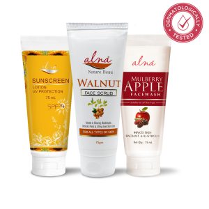 ALNA Apple Mulberry Face Wash + Walnut Scrub + Sunscreen