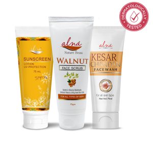 ALNA Kesar Chandan Face Wash + Walnut Scrub + Sunscreen